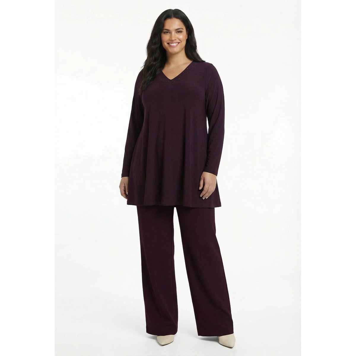 Tunique avec manches longues dark purple, YOEK