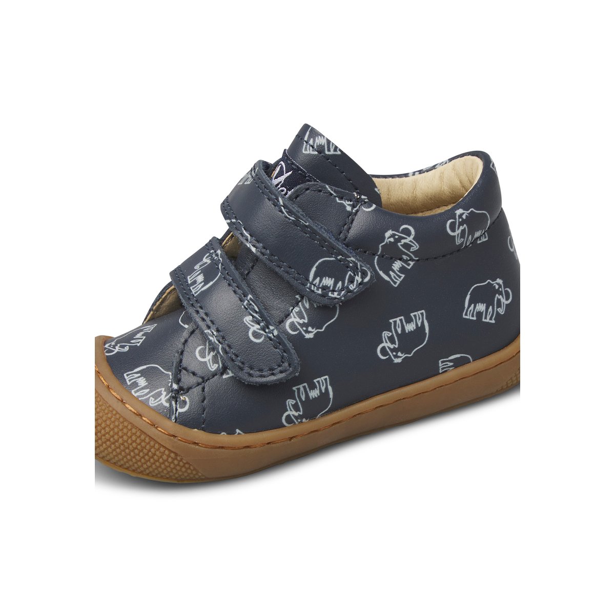 Chaussures premiers pas en cuir COCOON VL marine-marron, NATURINO