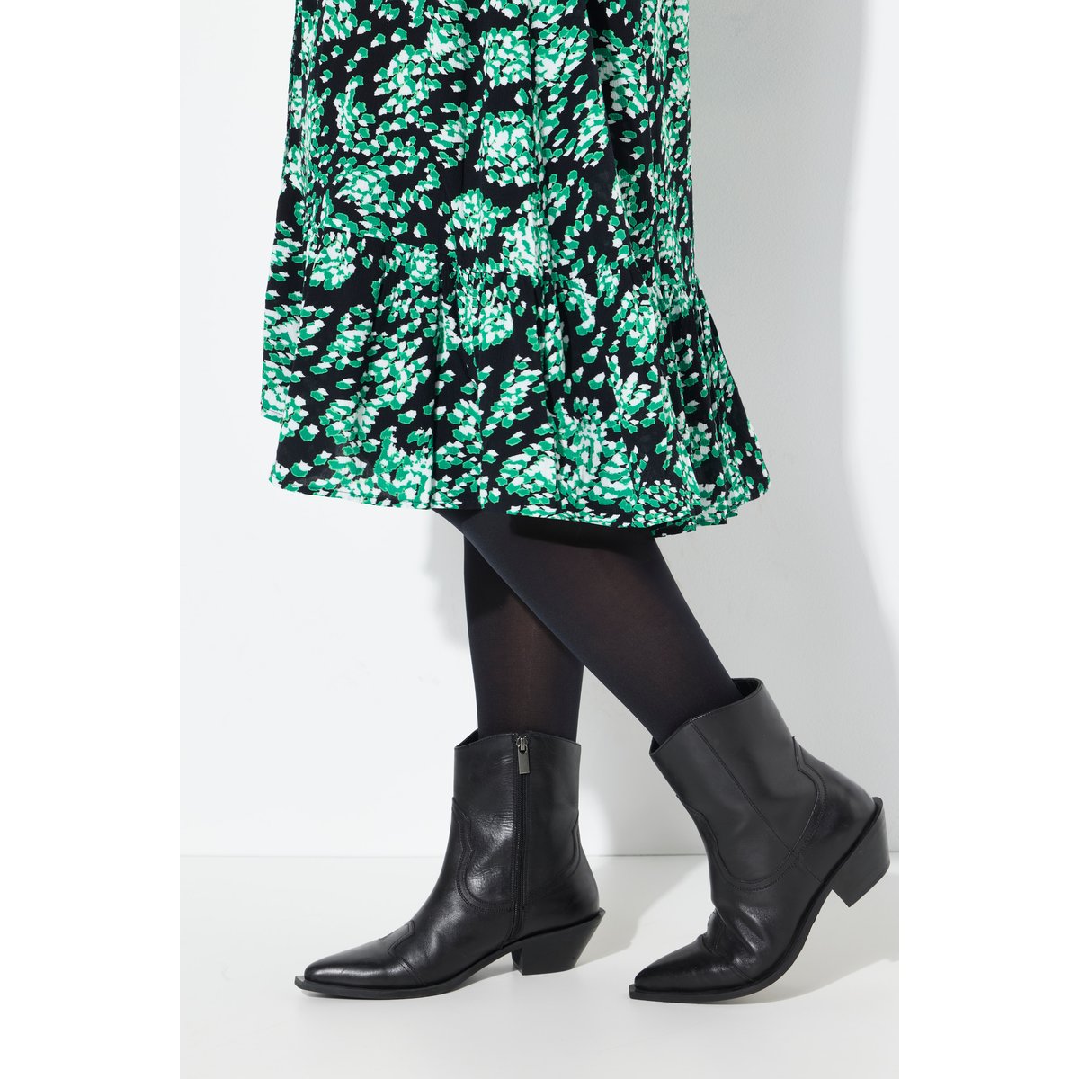 Robe chemisier coupe évasée noir, ULLA POPKEN