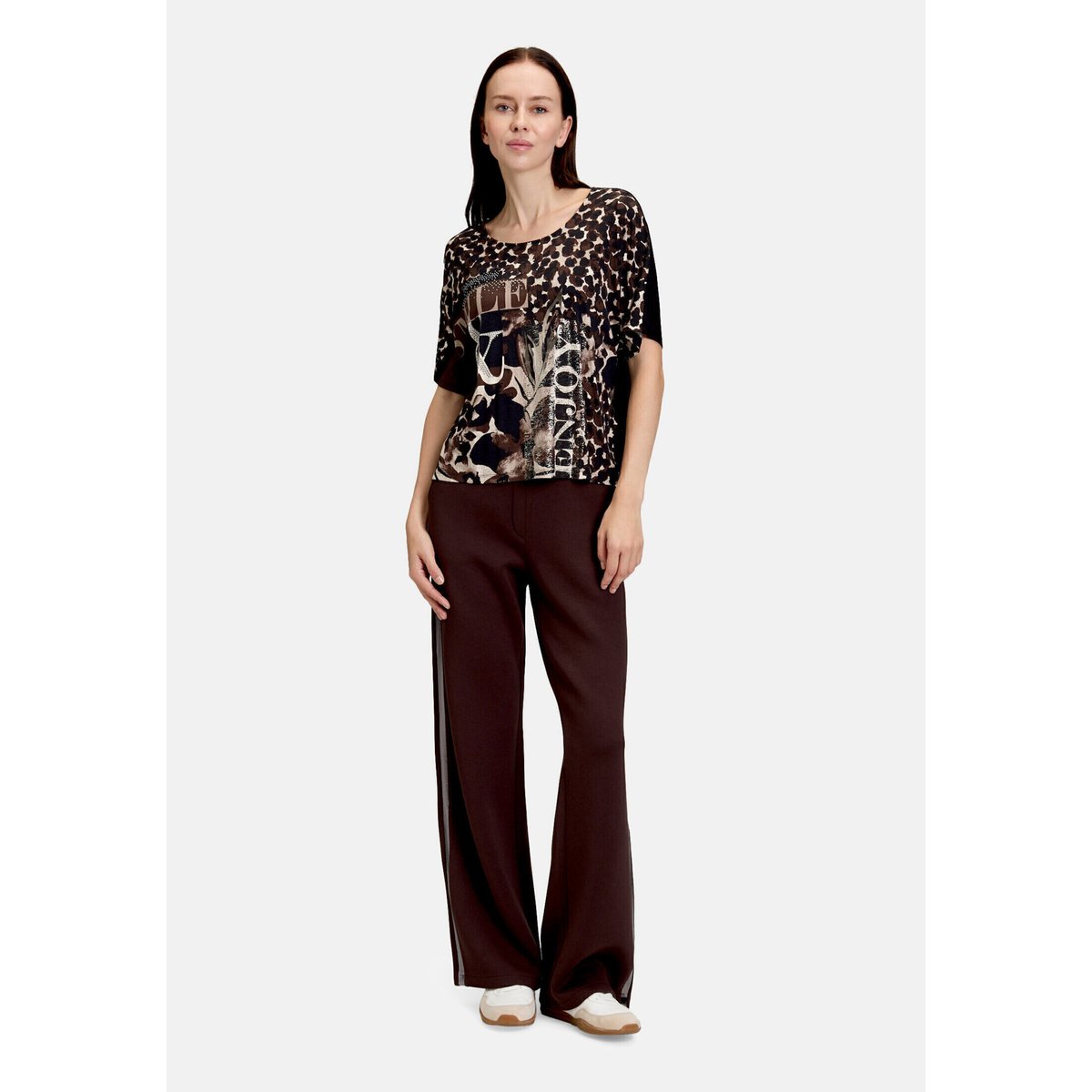 T-shirt oversize à impression marron/beige, BETTY BARCLAY