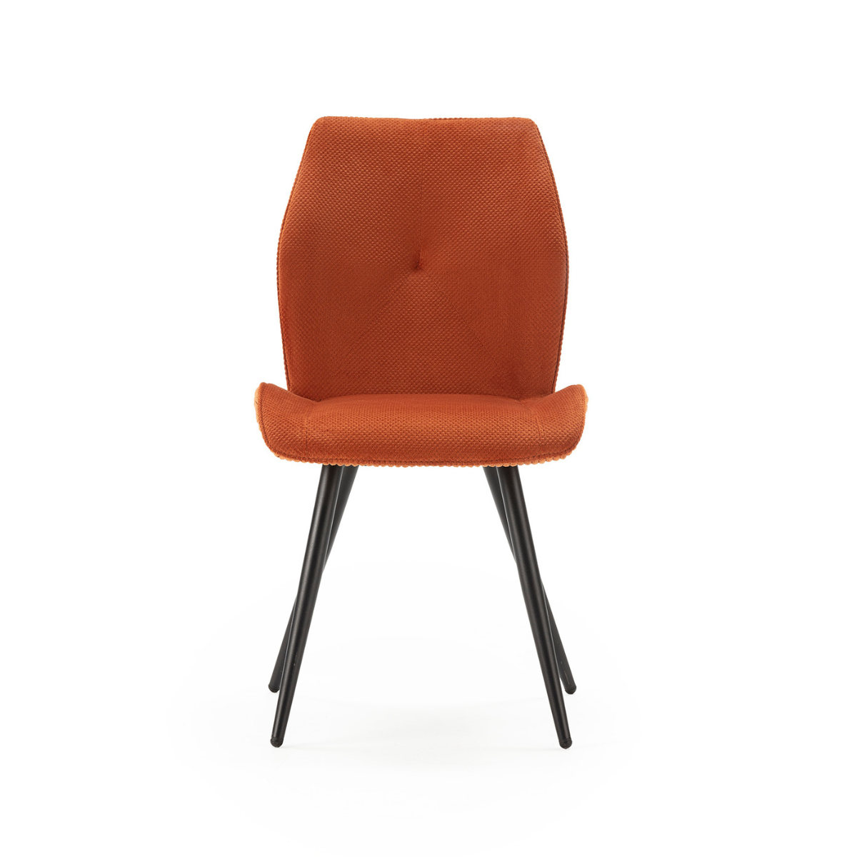 Lot de 2 chaises en tissu avec pieds en métal noir L45 cm - ADAYA orange, CALICOSY
