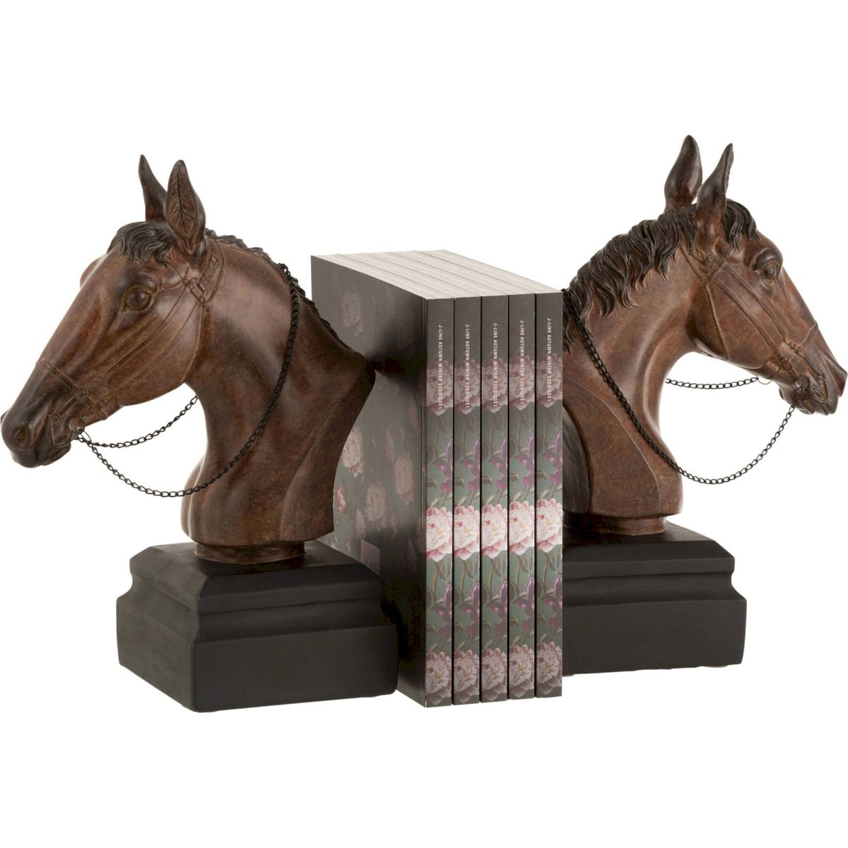 Serre-livres cheval en résine, Lot de 2 marron et noir, RECOLLECTION