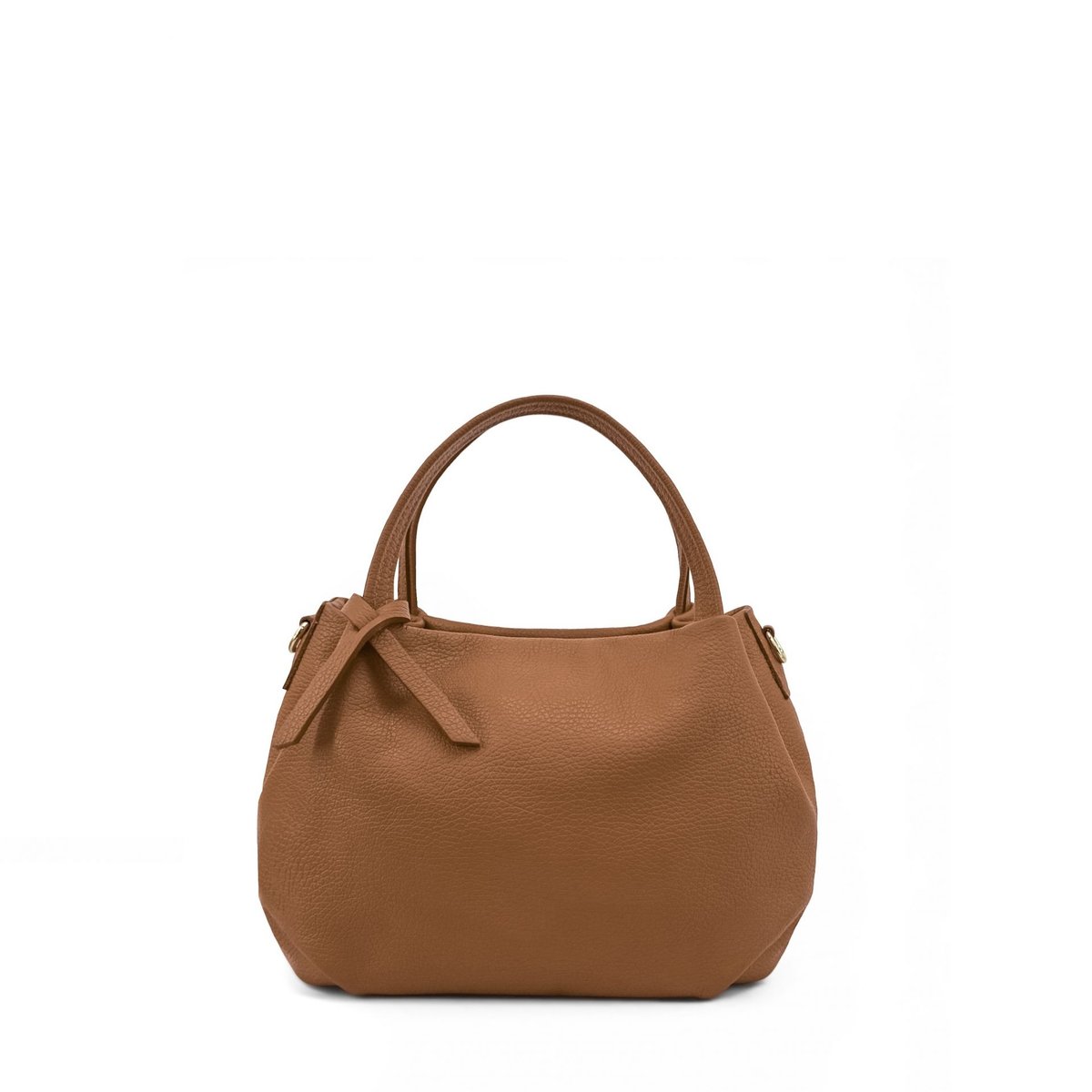 Sac à main en cuir grainé italien BUBBLE cognac, OH MY BAG