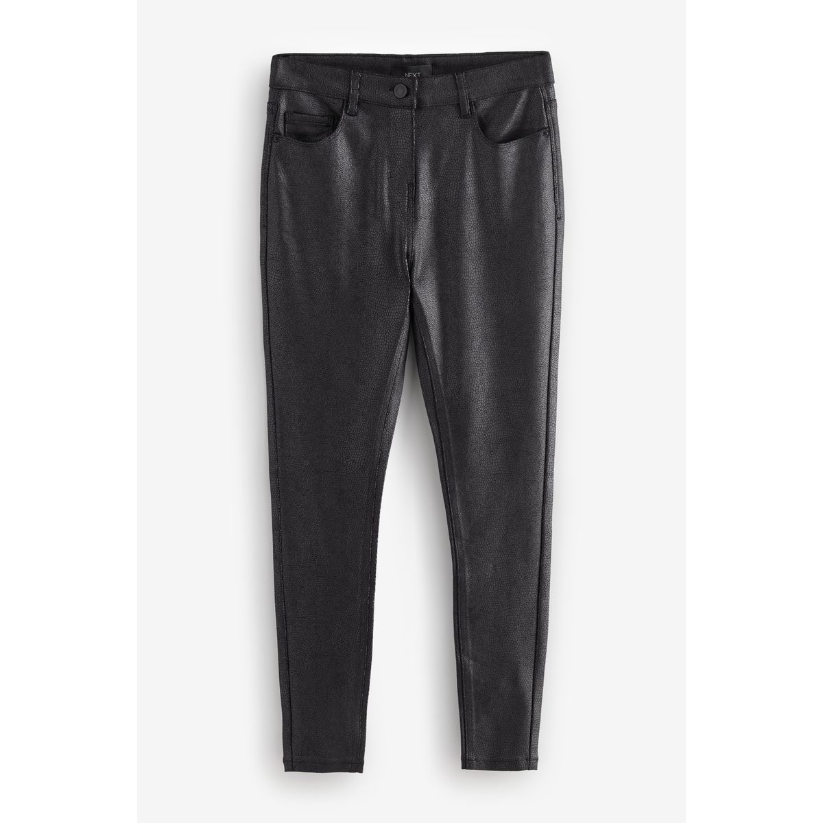 Pantalon en maille point de rome enduit noir, NEXT