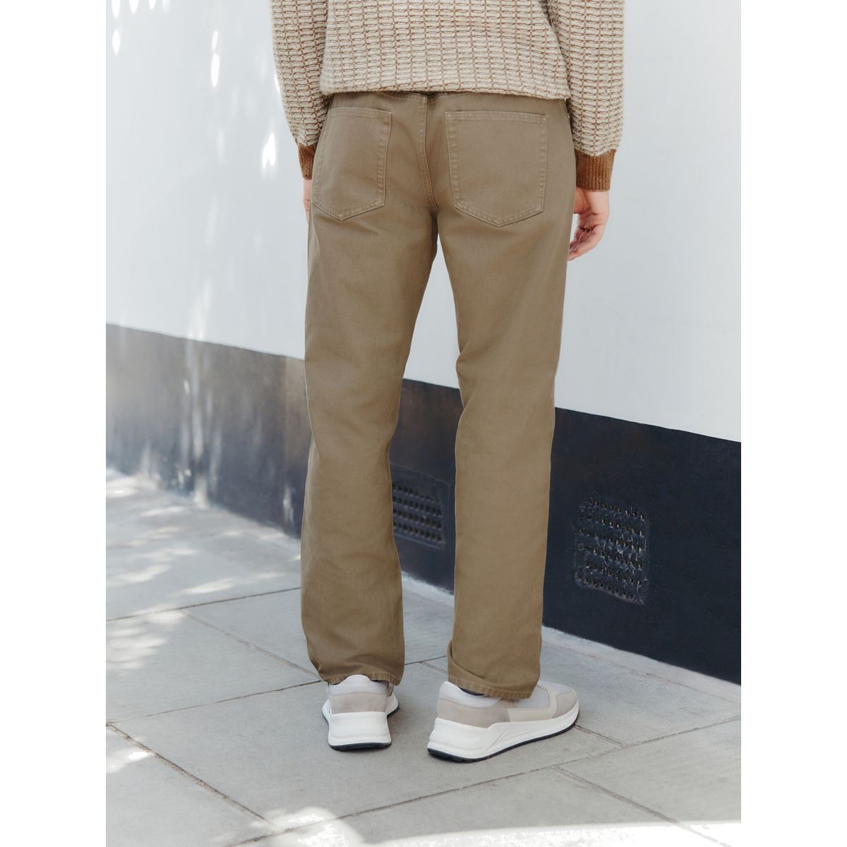 Jean en toile aspect denim marron fauve, NEXT