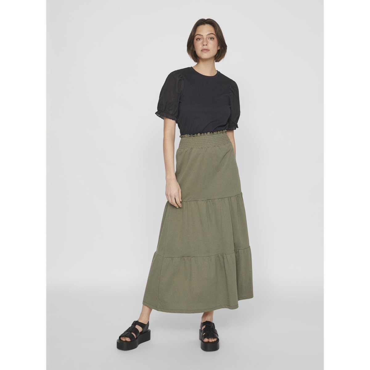 Jupe Longue dusty olive, VILA