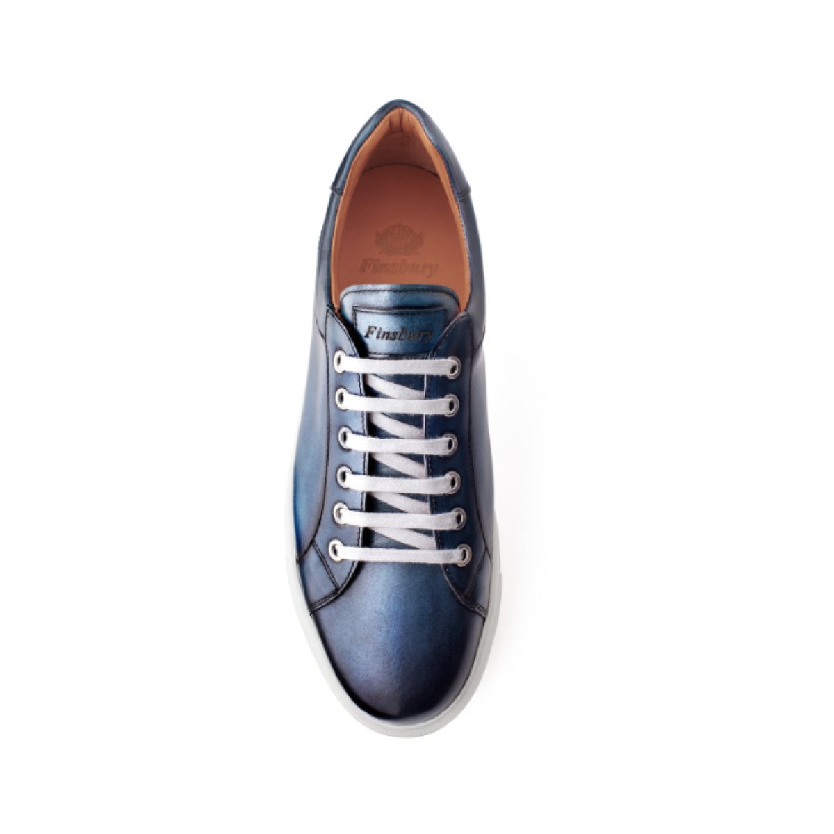 Sneakers cuir JULIAN bleu, FINSBURY