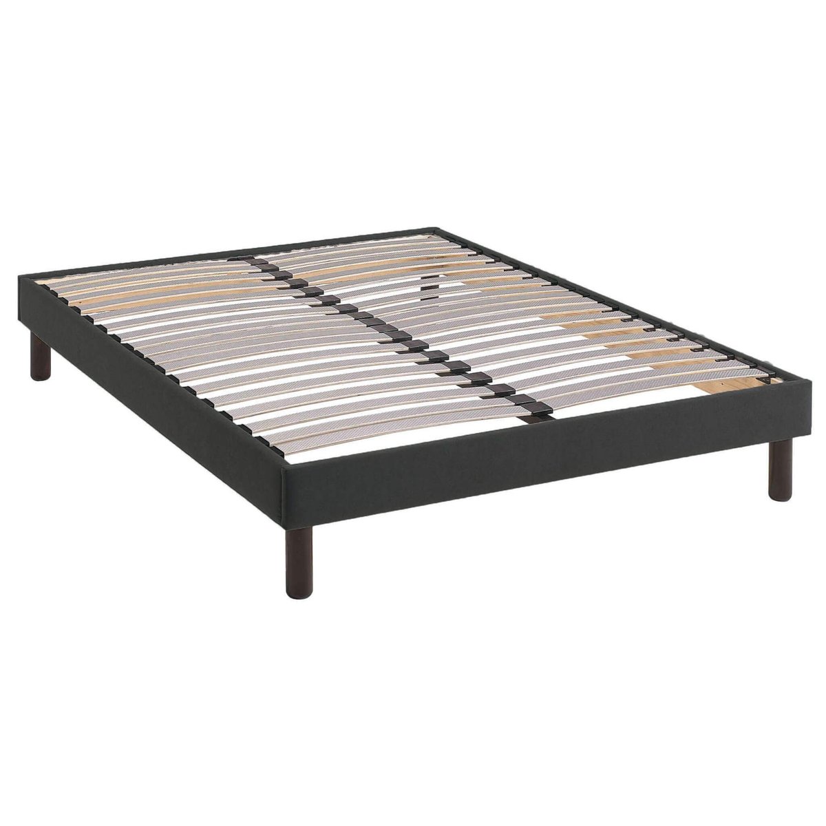 Sommier kit déco tapissier gris foncé, TERRE DE NUIT