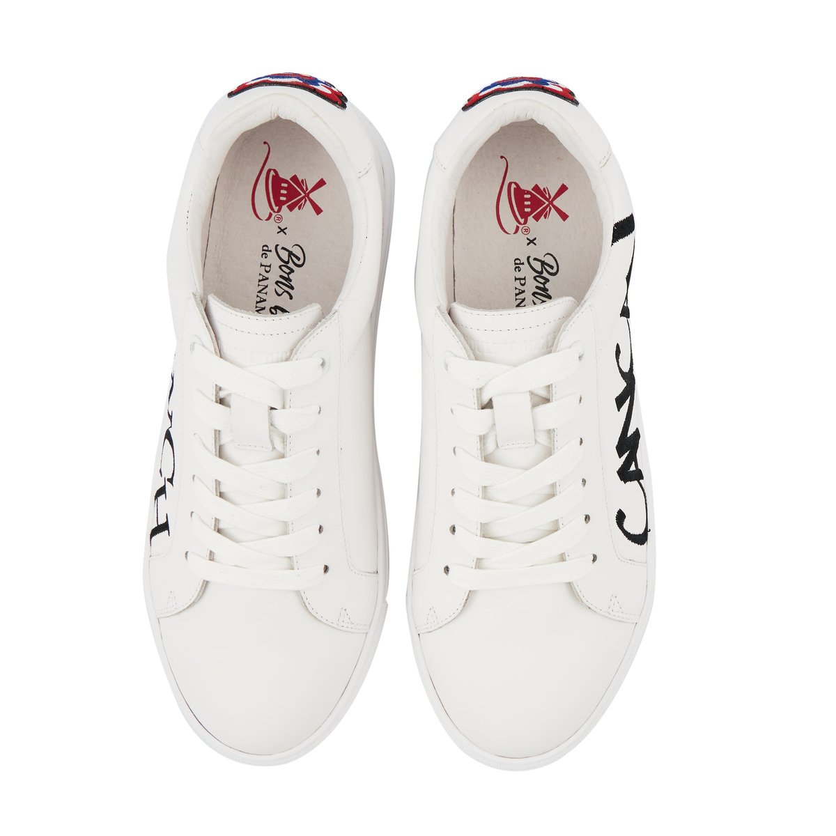 Baskets En Cuir Simone Moulin French Cancan blanc, BONS BAISERS