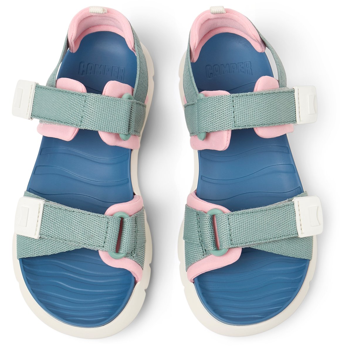 Sandales Oruga vert moyen et gris foncé, CAMPER
