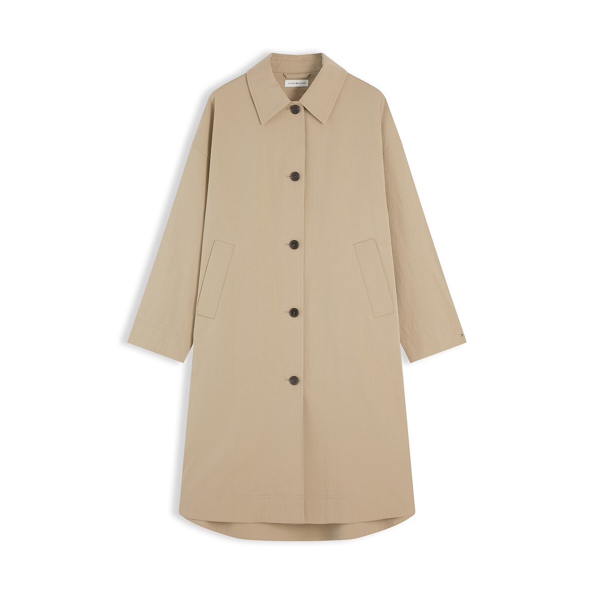 Manteau long fermeture boutonnée beige, TOMMY HILFIGER