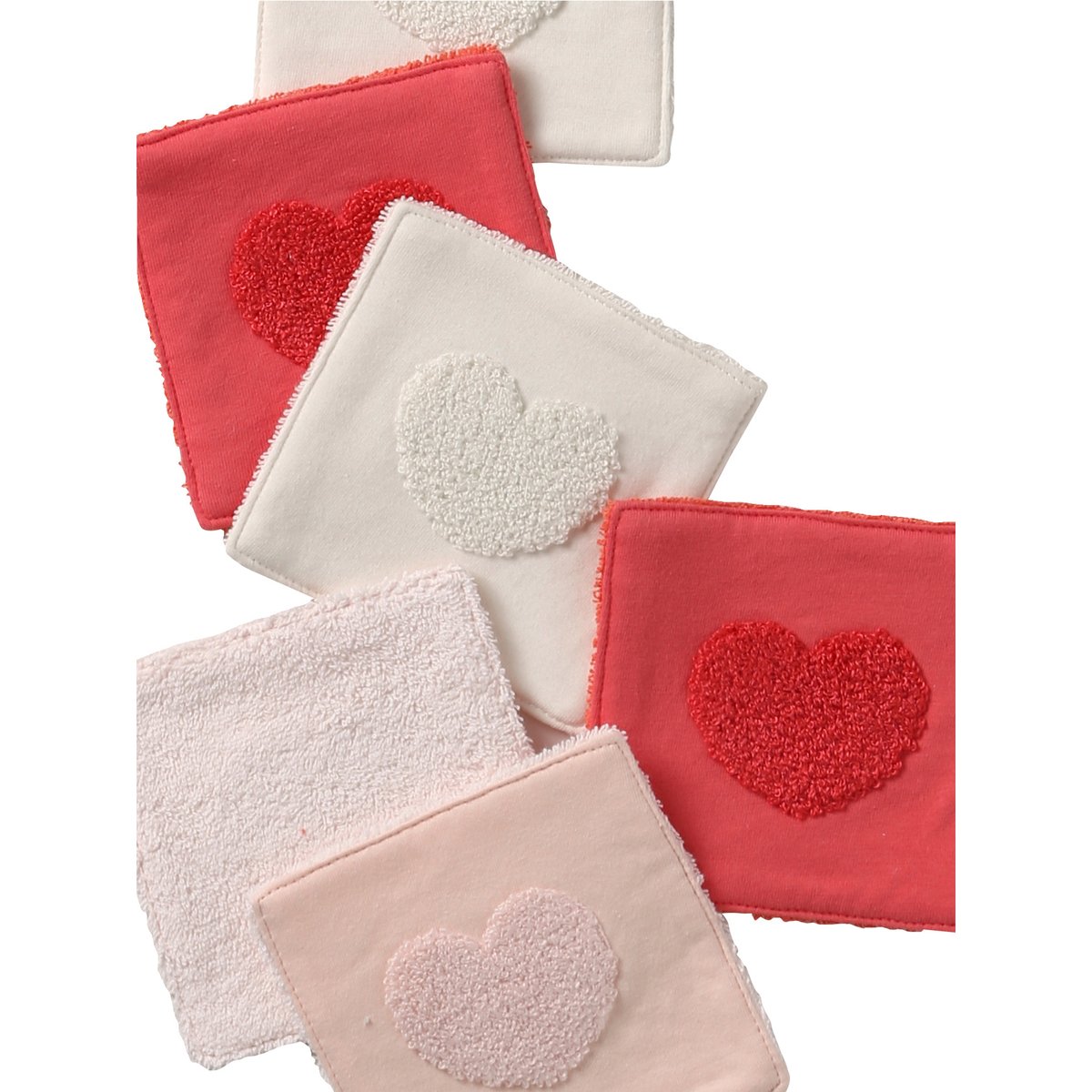 Lot 6 lingettes éponge mon coeur, VERTBAUDET