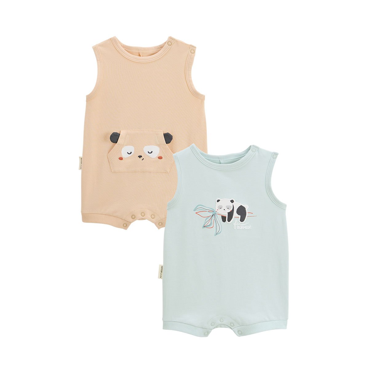 Lot de 2 barboteuses bébé Bento vert, PETIT BEGUIN