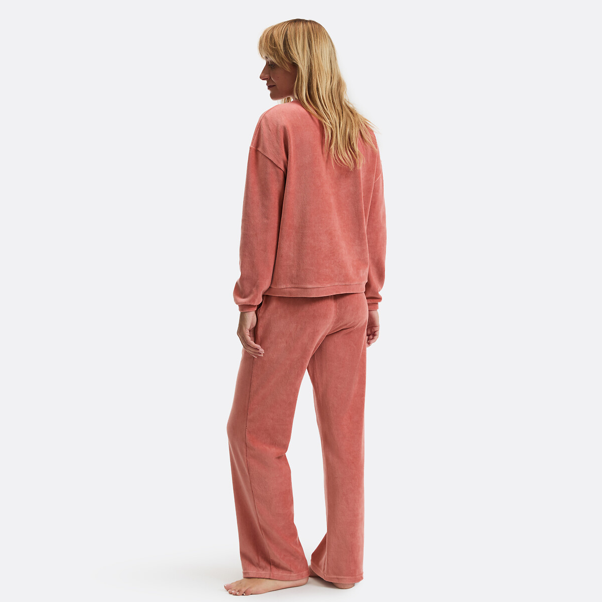 Pyjama en velours côtelé bois de rose, LA REDOUTE COLLECTIONS