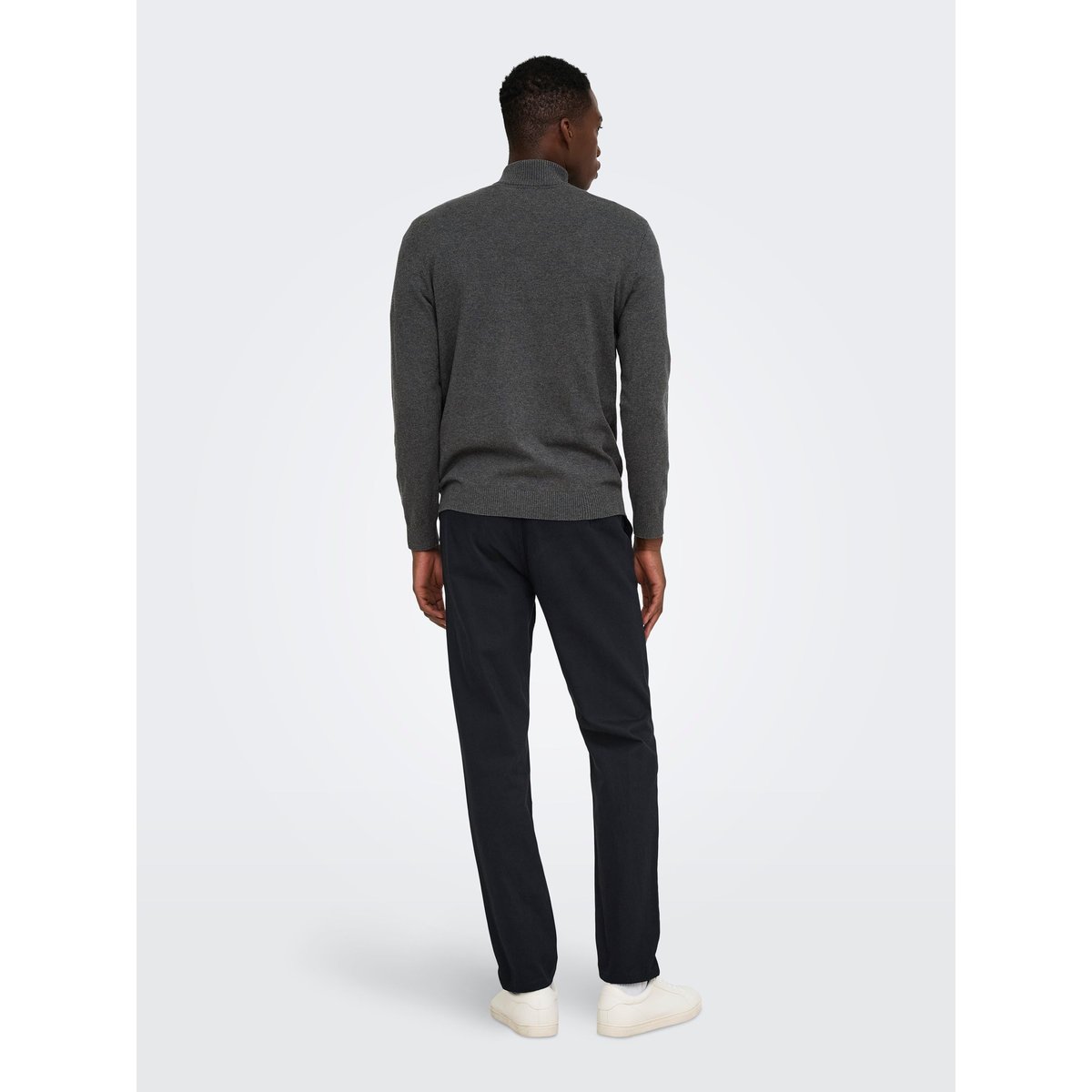 Pull En Maille dark grey melange 1, ONLY & SONS