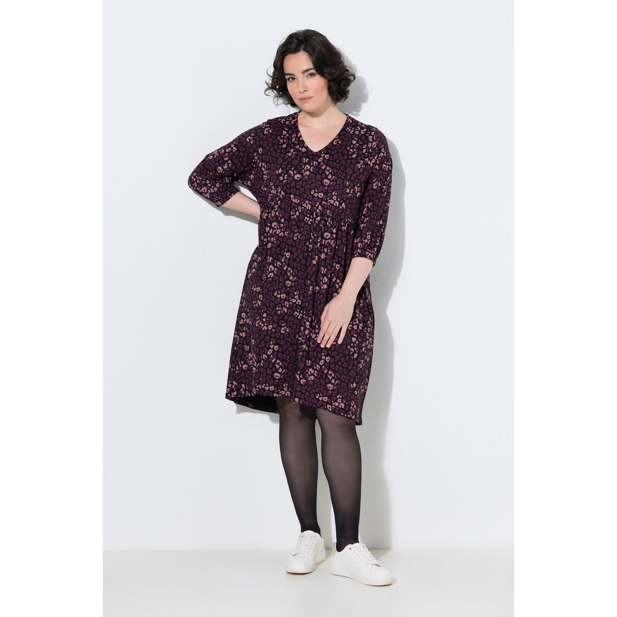 Robe en jersey motif léopard noir, ULLA POPKEN