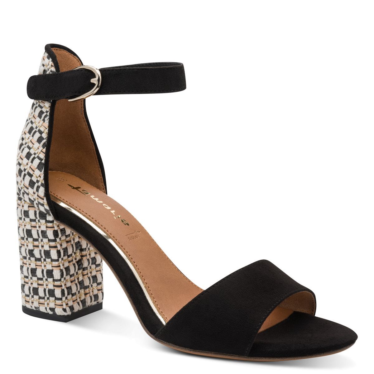 Sandale à talon en boucle noir, TAMARIS