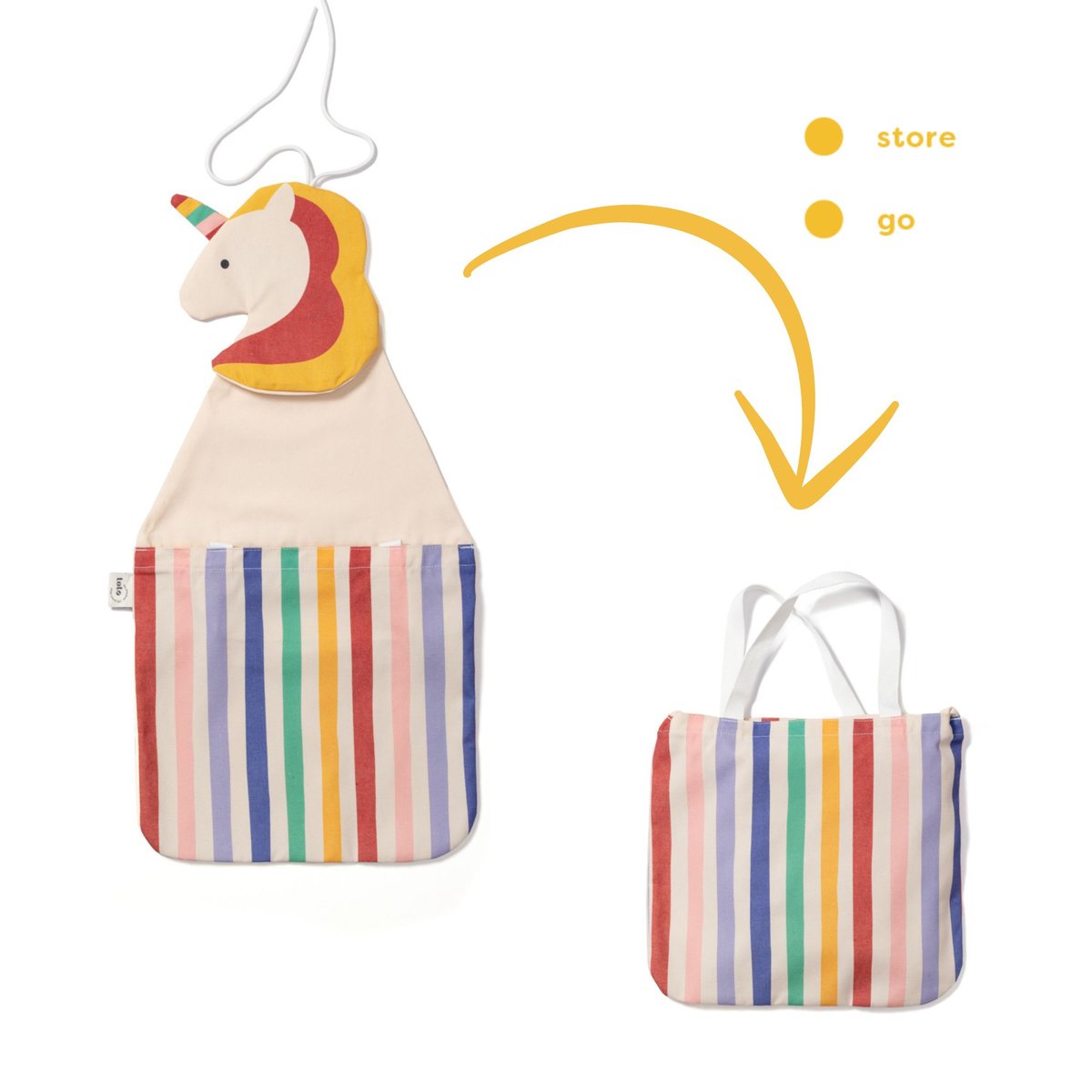 play&go - rangement mural & sac - unicorn multicolor, PLAY ET GO