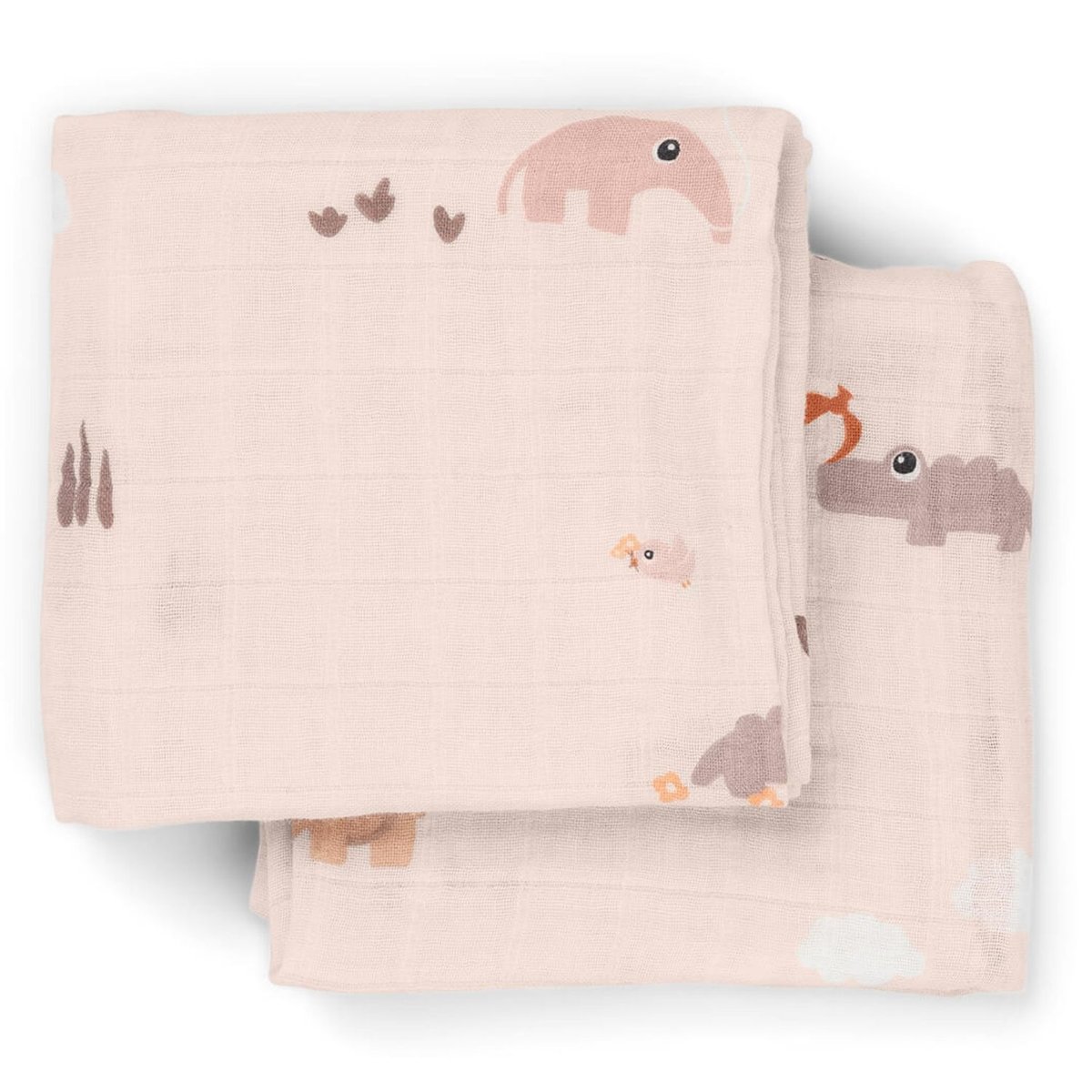 Lot de 2 langes rose, DONE BY DEER