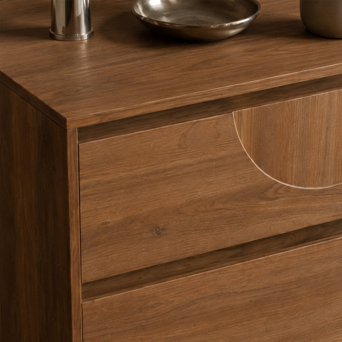 Commode 4 tiroirs en bois L60cm- ABBY bois foncé, DRAWER