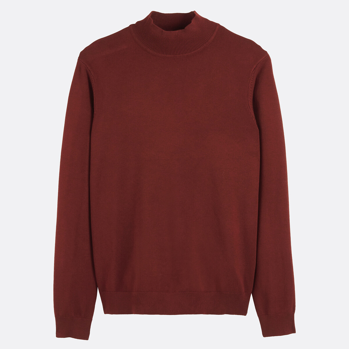 Pull col montant en maille fine orange foncé, LA REDOUTE COLLECTIONS