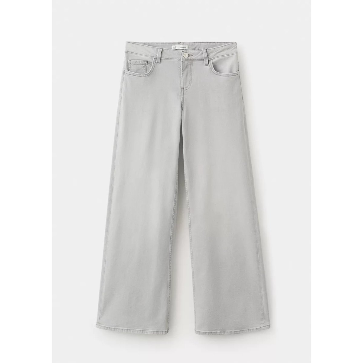 Jean low waist wide leg gris denim, MANGO TEEN