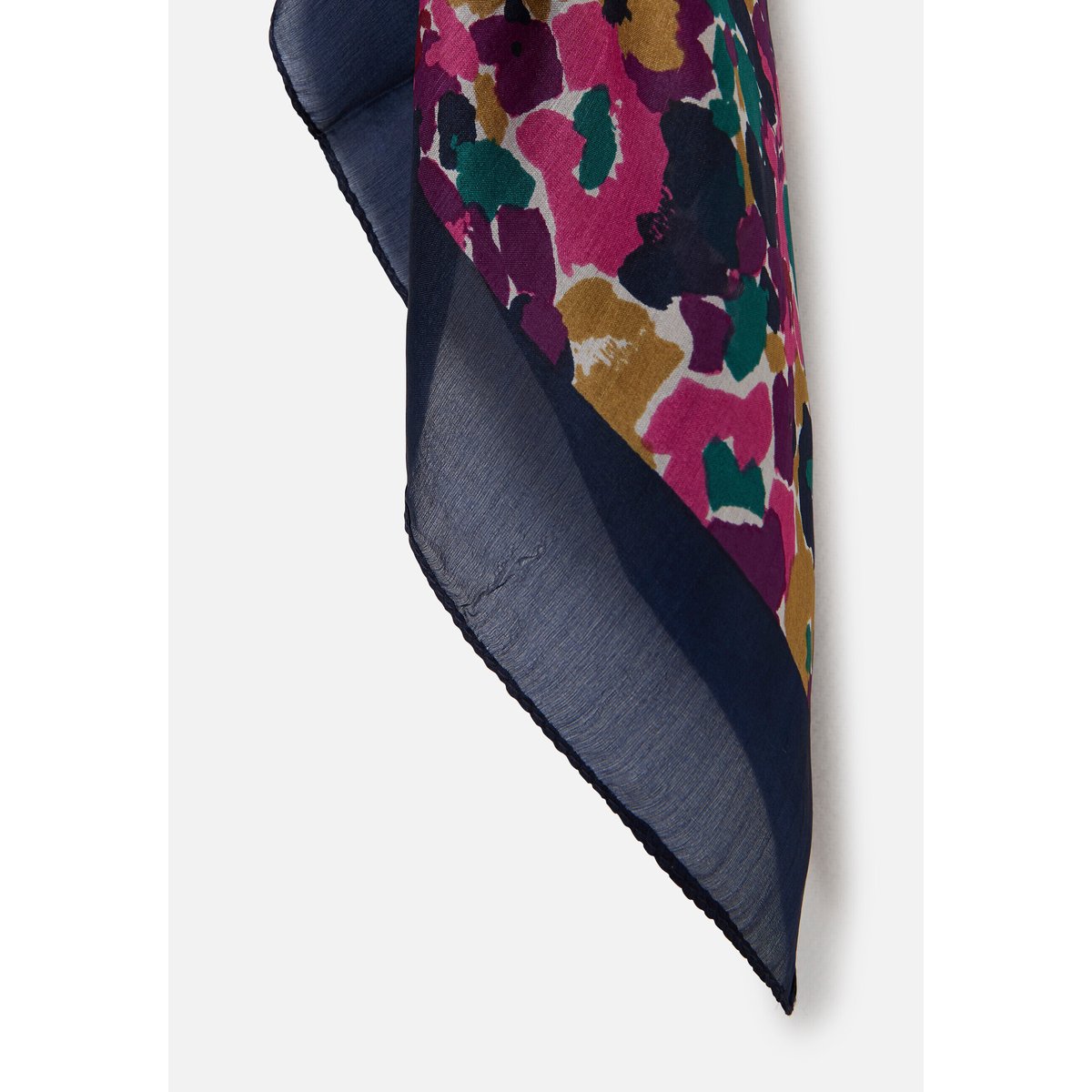 Foulard fleuri pure soie bleu bleu marine fleuri, DAMART