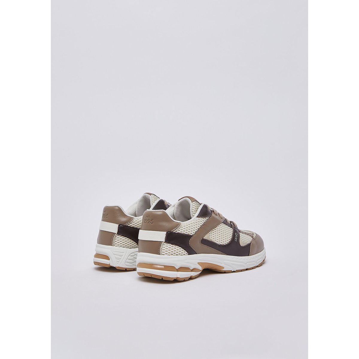 Baskets en cuir et mesh beige, LIU JO