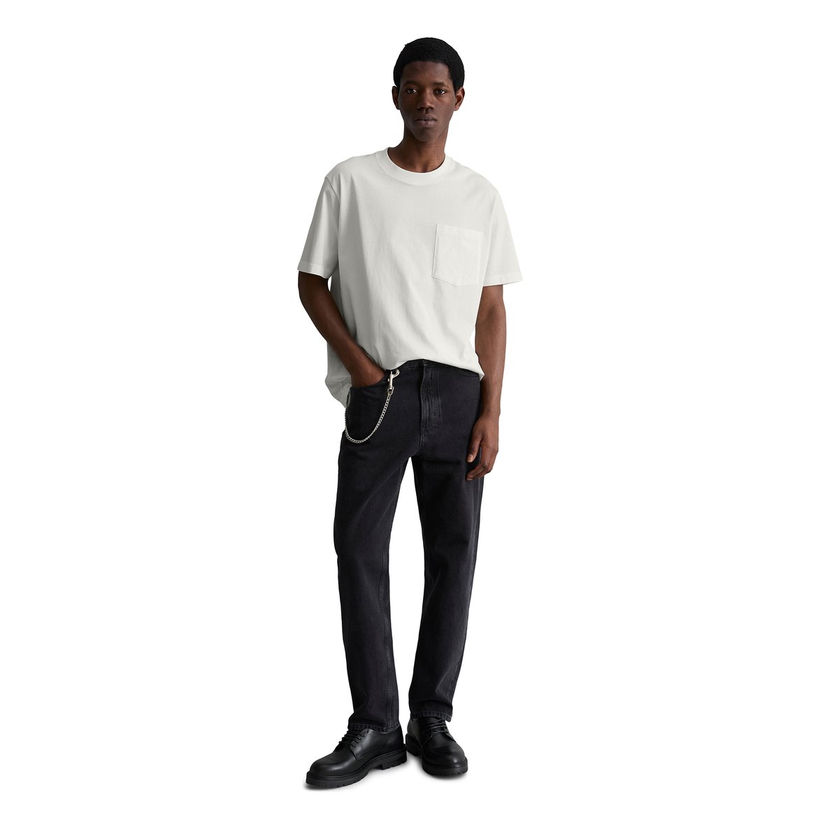T-shirt DfC relaxed avec poche poitrine blanc naturel, MARC O’POLO DENIM