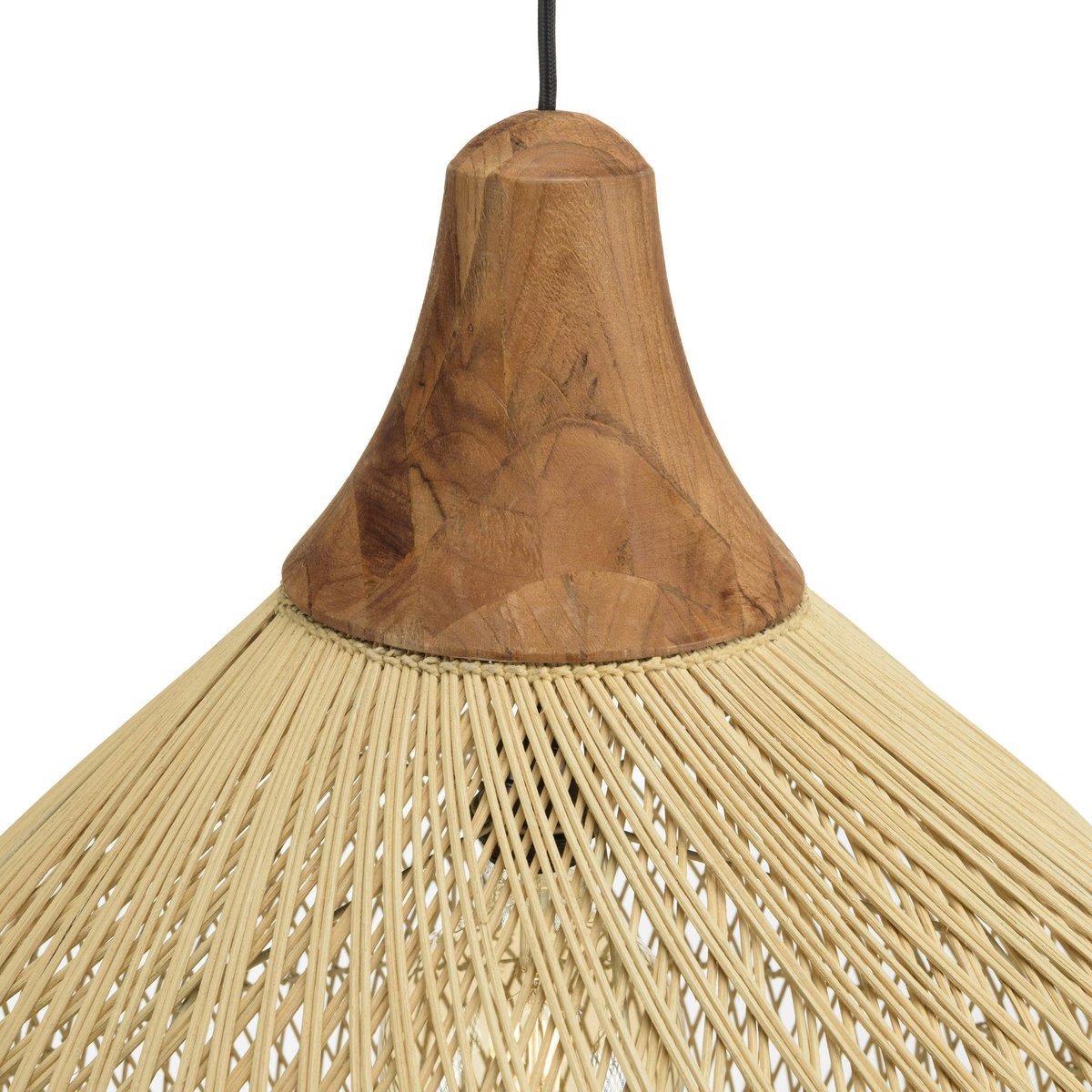 Suspension boule en rotin 68 cm FOLELLI ecru, PIER IMPORT