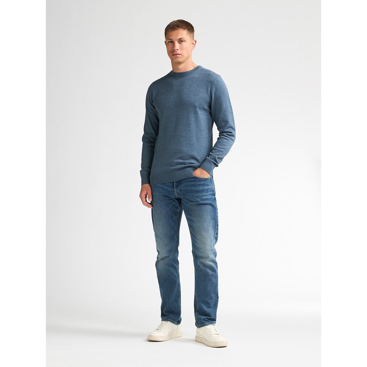 Pull col rond bleu orage, PETROL INDUSTRIES