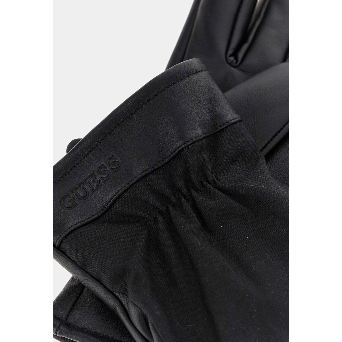 Gants En Cuir Véritable noir, GUESS