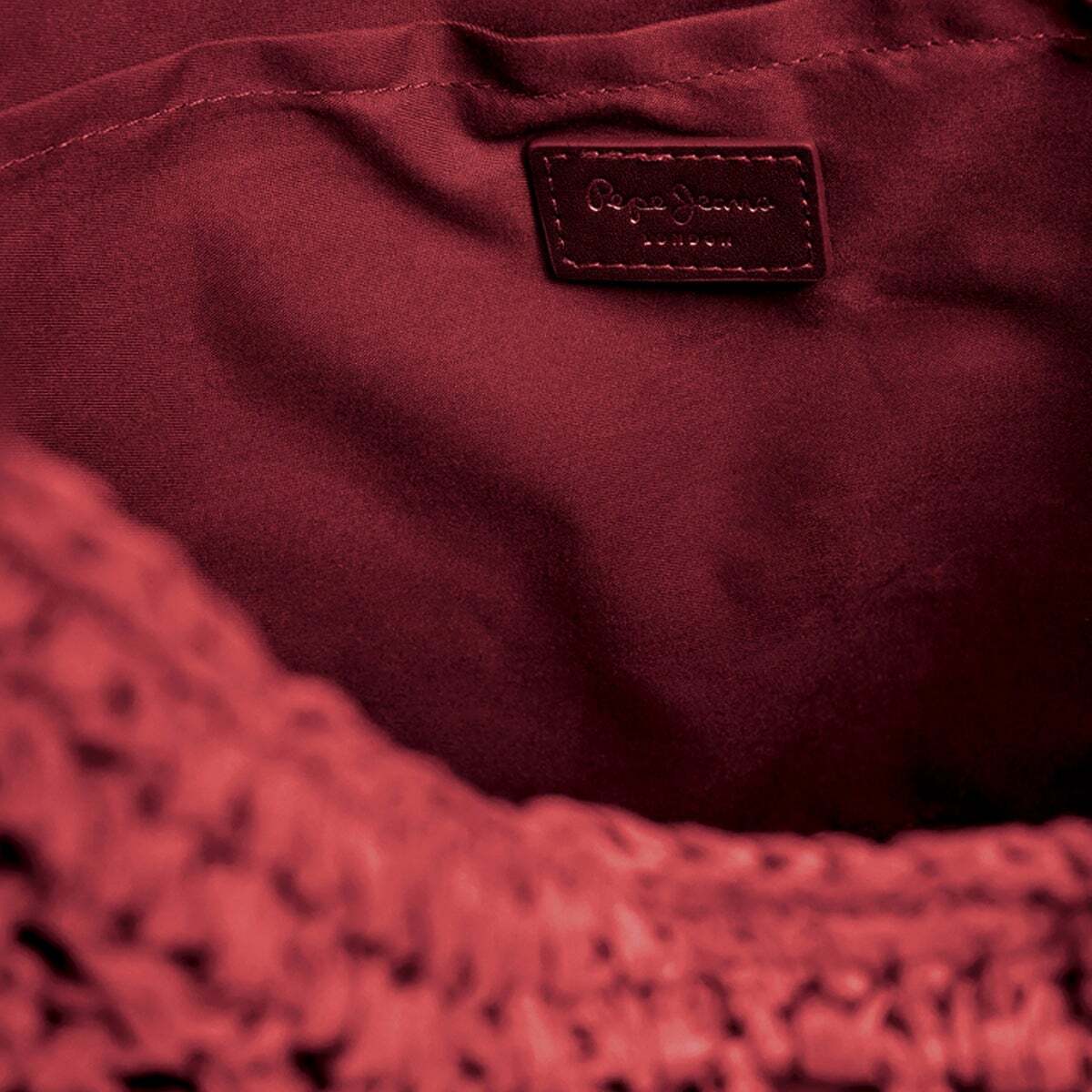 Sac Demi-Lune En Raphia orange coucher du soleil, PEPE JEANS
