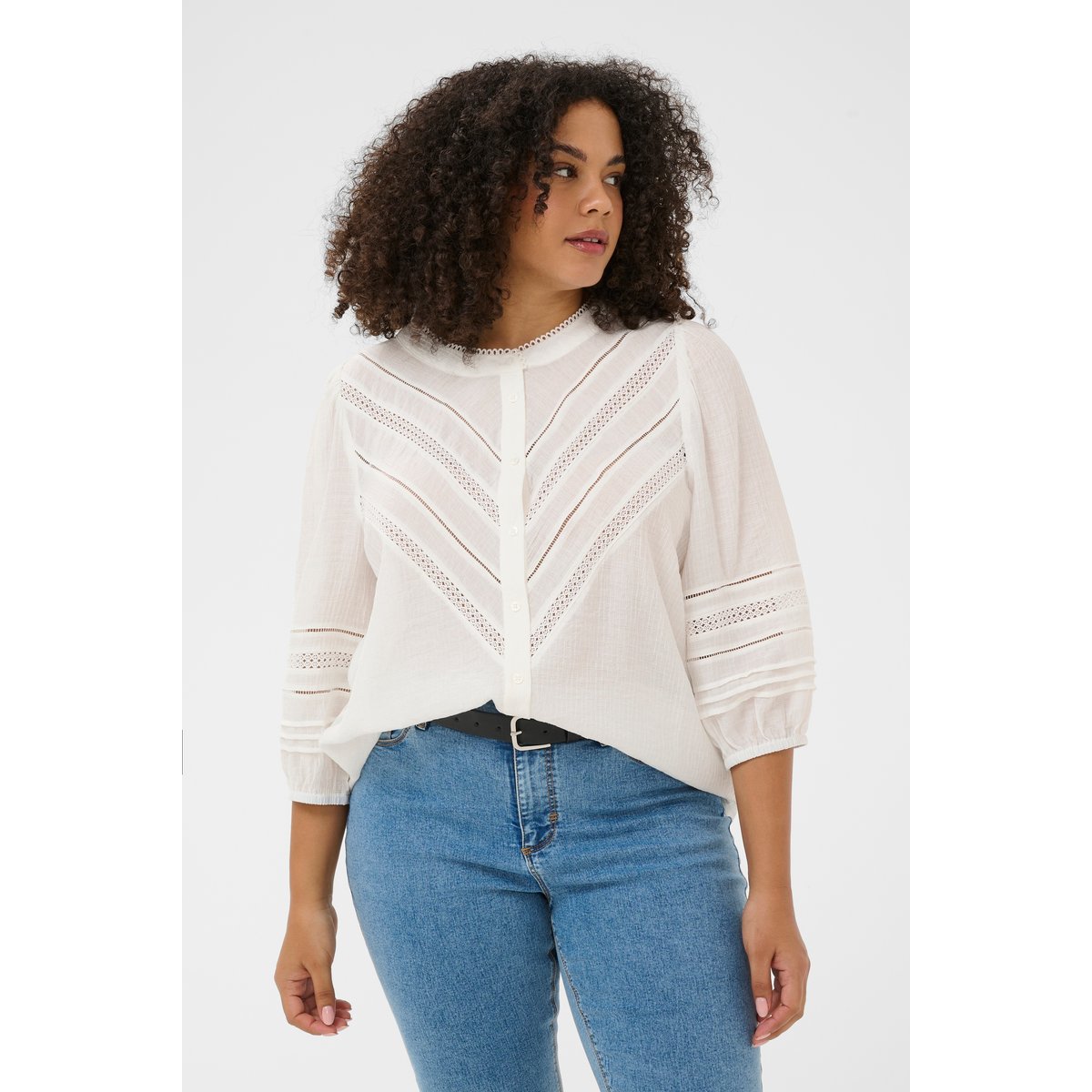 Chemise à manches longues blanc chalk, KAFFE CURVE