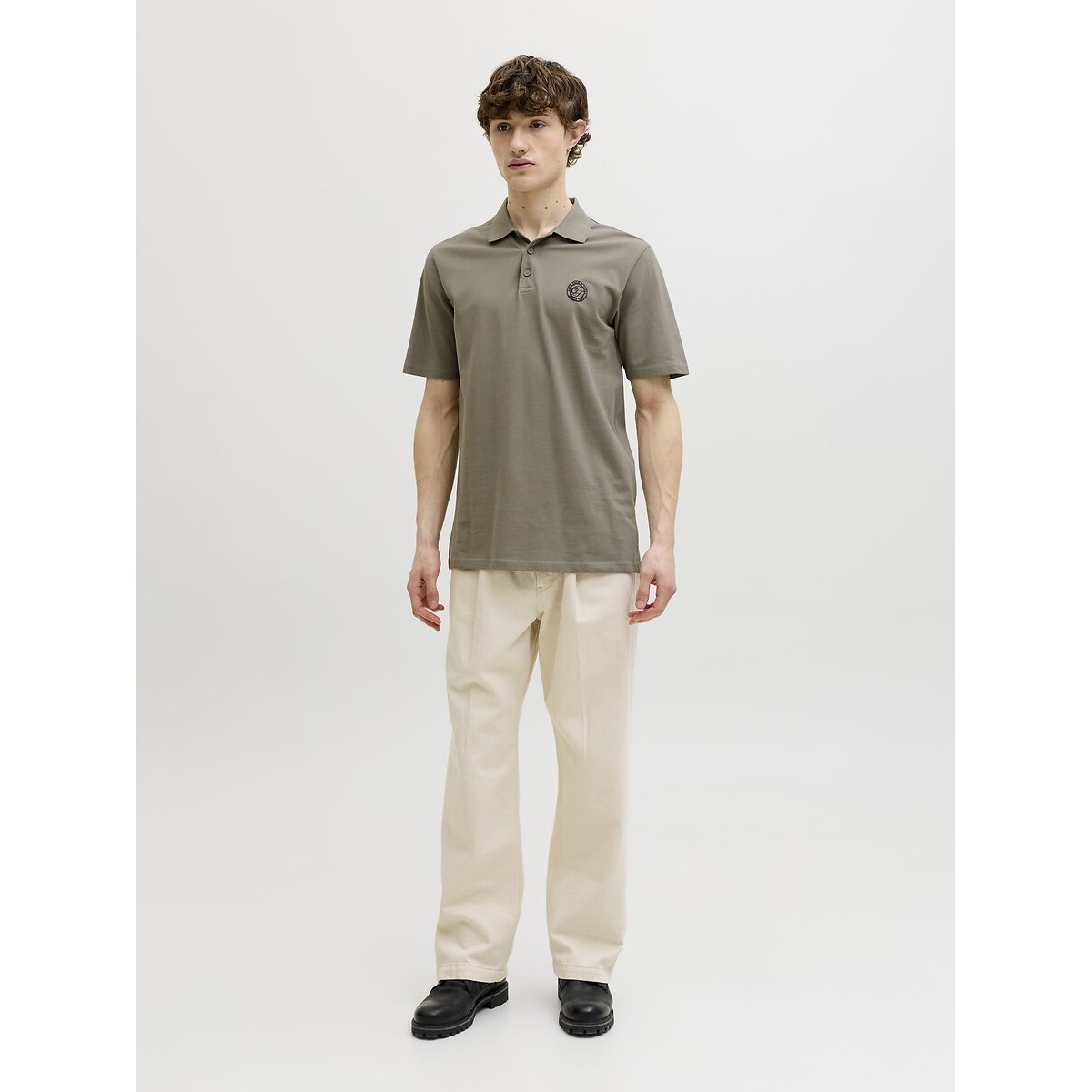 Polo manches courtes kaki, JACK & JONES