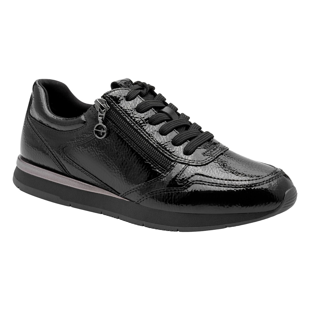 Sapatilhas com fecho preto envernizado, TAMARIS