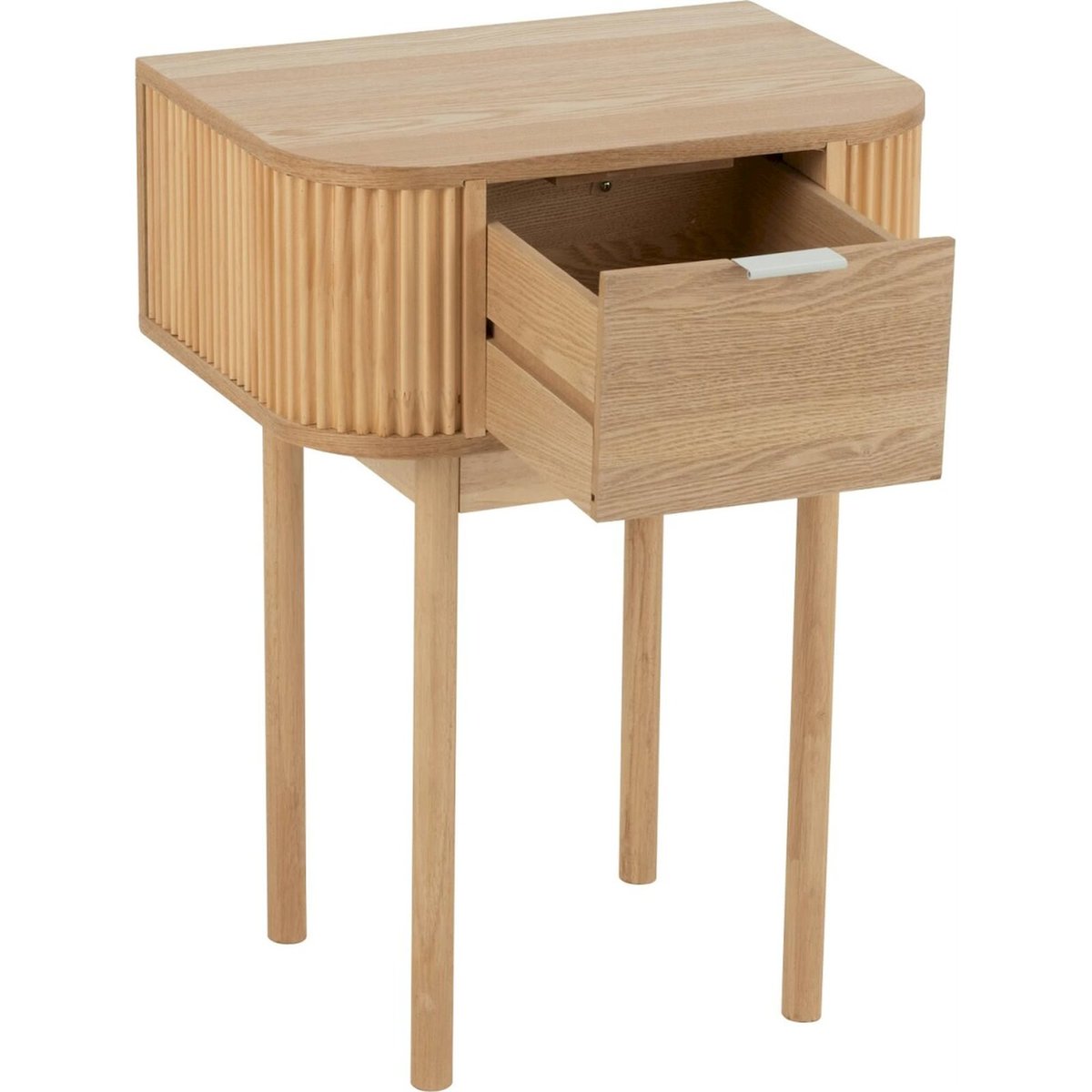 Table de chevet ronde en bois de pin naturel, RECOLLECTION