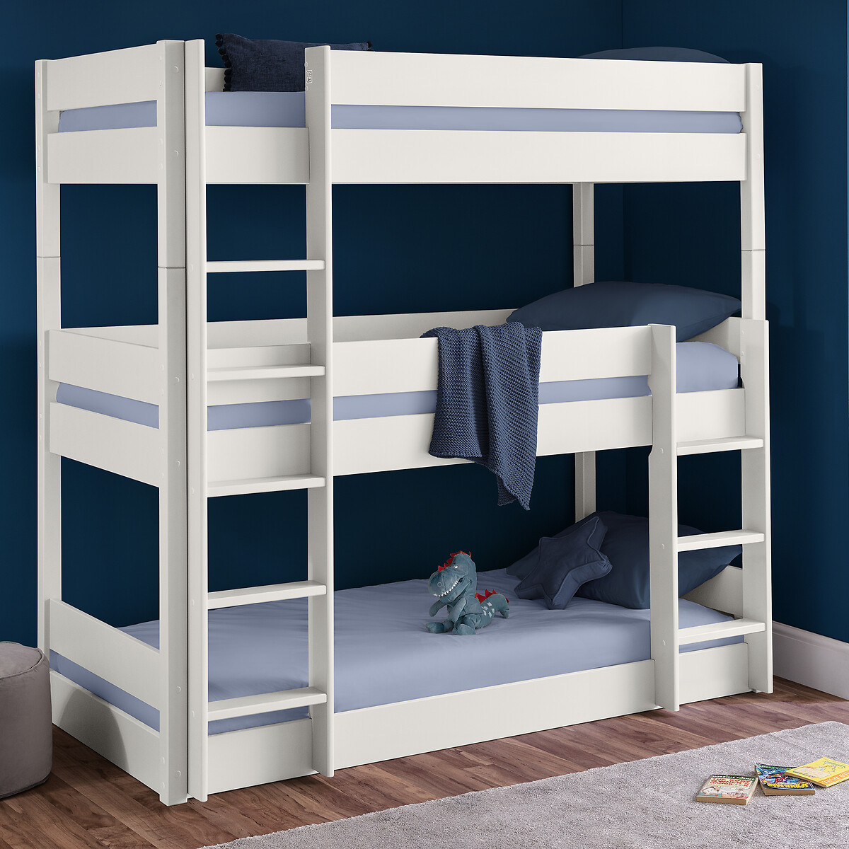 Triple Pine Wood Bunk Bed white, SO'HOME