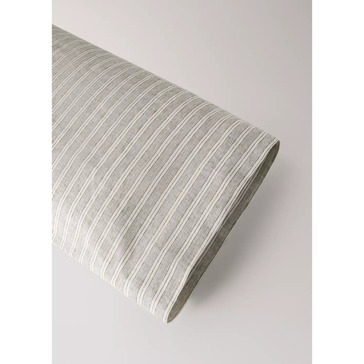 Taie d’oreiller lin coton à rayures 45x110 cm sable, MANGO HOME