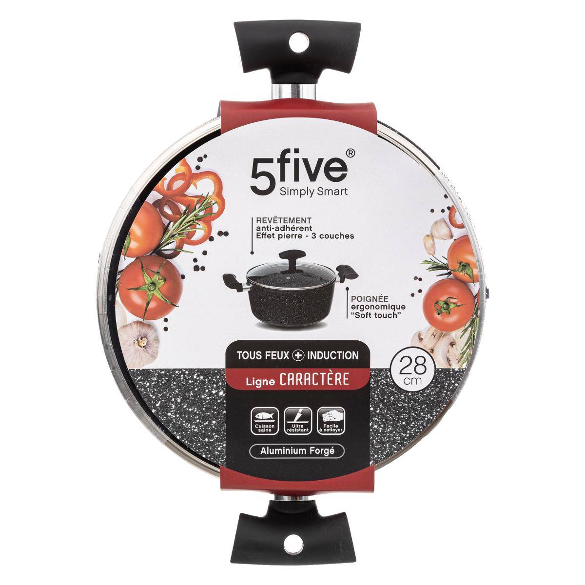 Faitout aluminium forgé CARACTÈRE noir, 5FIVE SIMPLY SMART