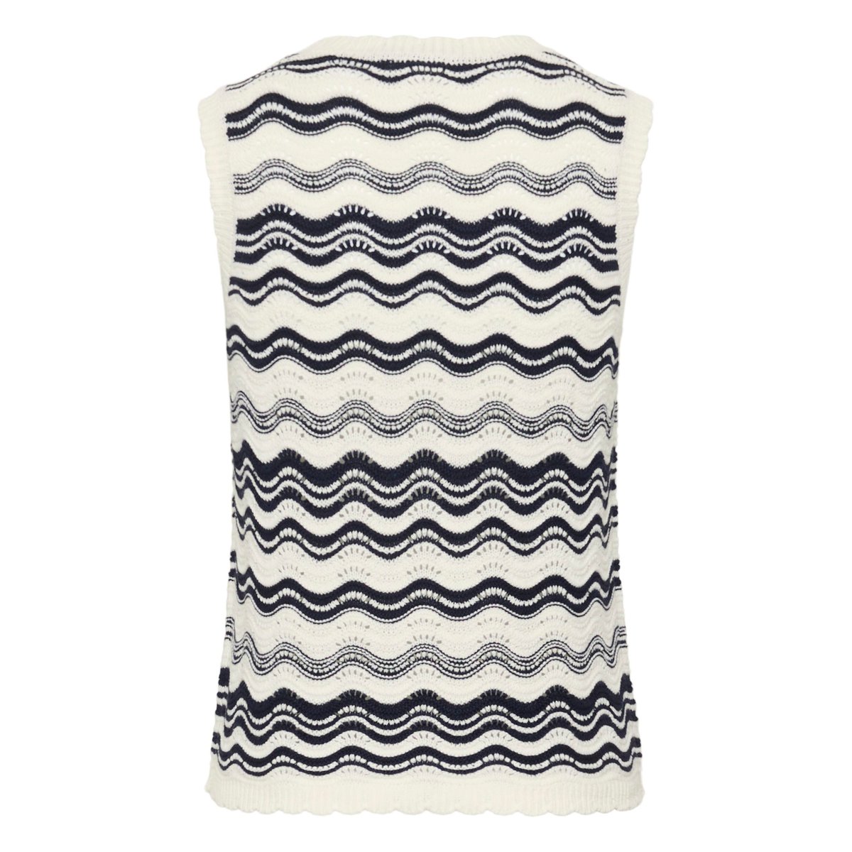 Tunique tricoté bleu chalk/midnight m. wavy lines, KAFFE