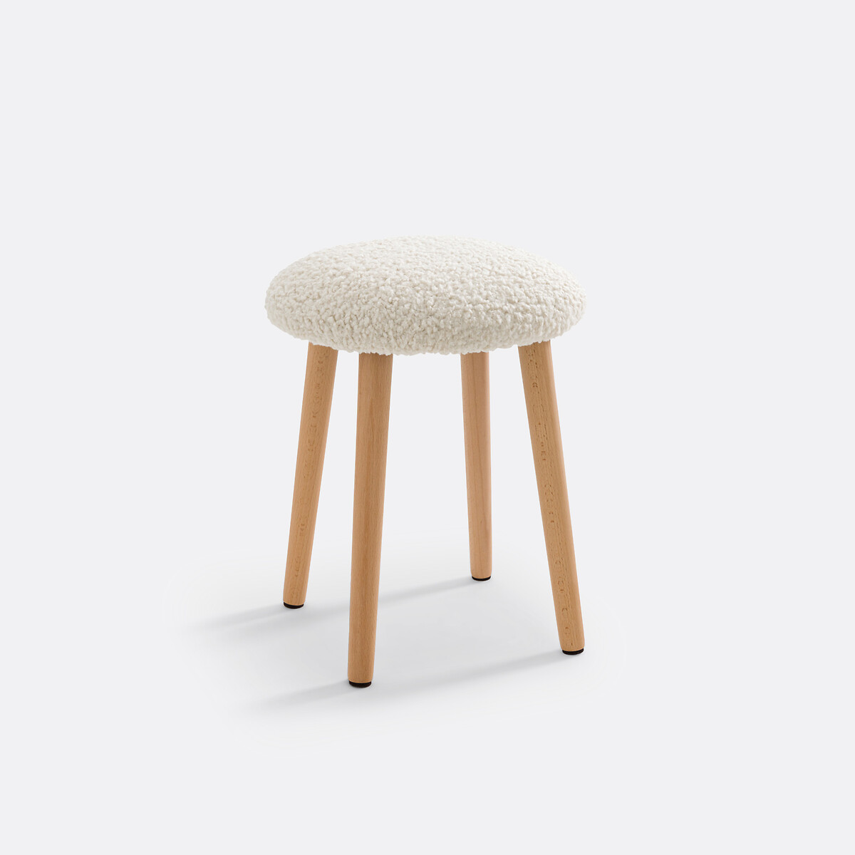 Tabouret tissu bouclette, Jimi ecru/naturel, LA REDOUTE INTERIEURS