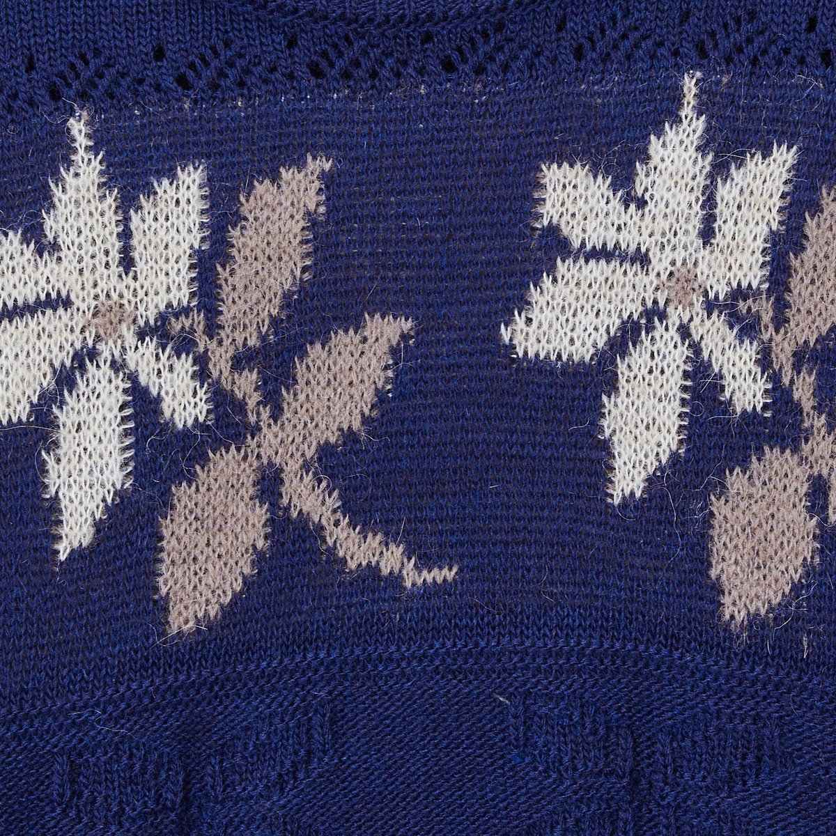 Pull jacquard à fleurs contenant de la laine marine, MONOPRIX