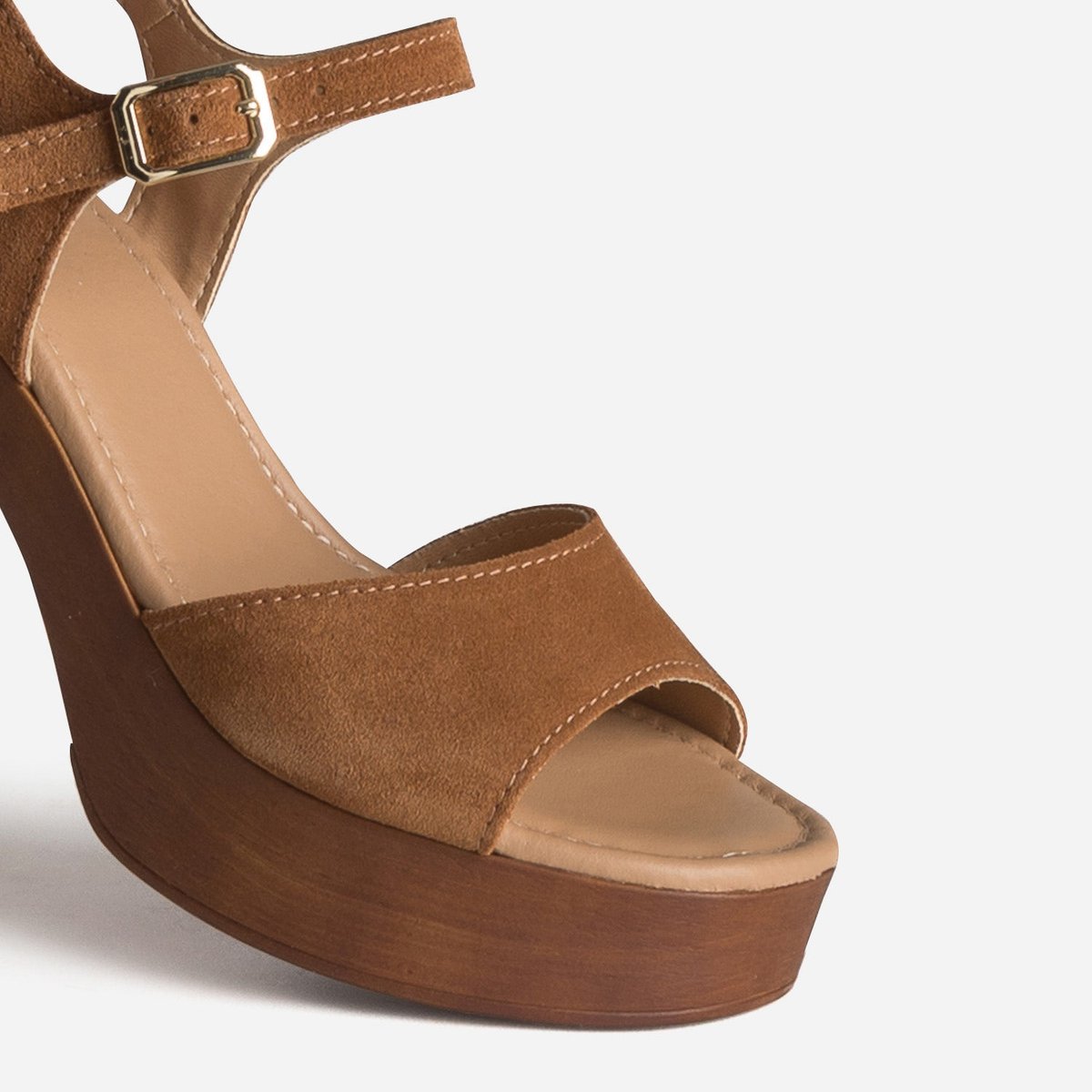 Sandale À Talon en cuir GENESIA. camel, ERAM