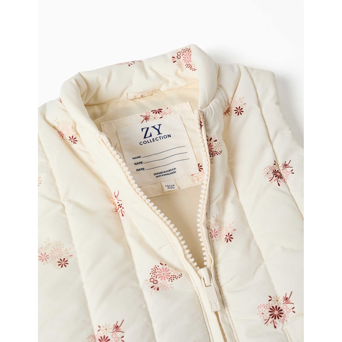 Doudoune sans manches avec motif floral et poches blanc, ZIPPY