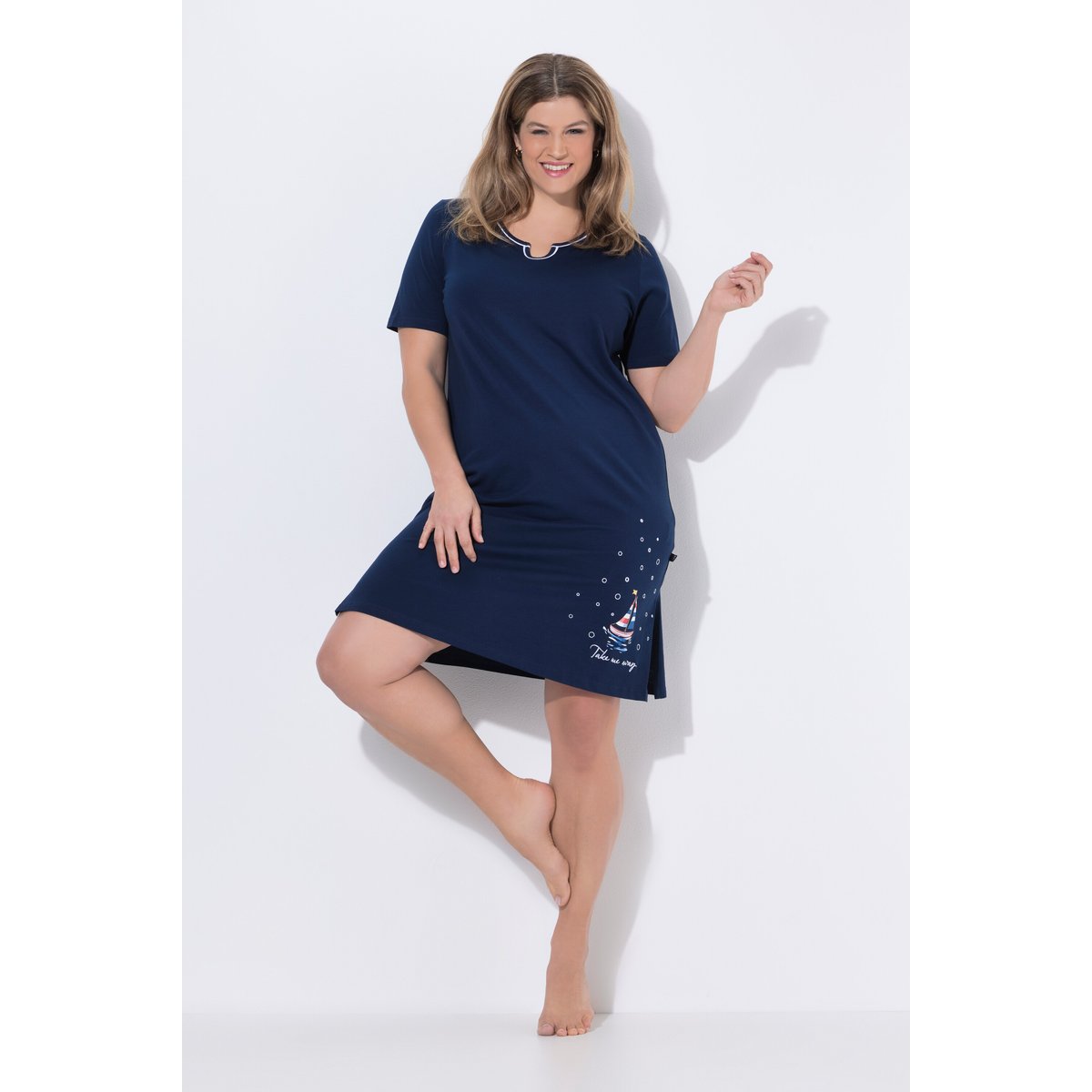 Lot de 2 grands T-shirts/chemises de nuit bleu nuit, ULLA POPKEN