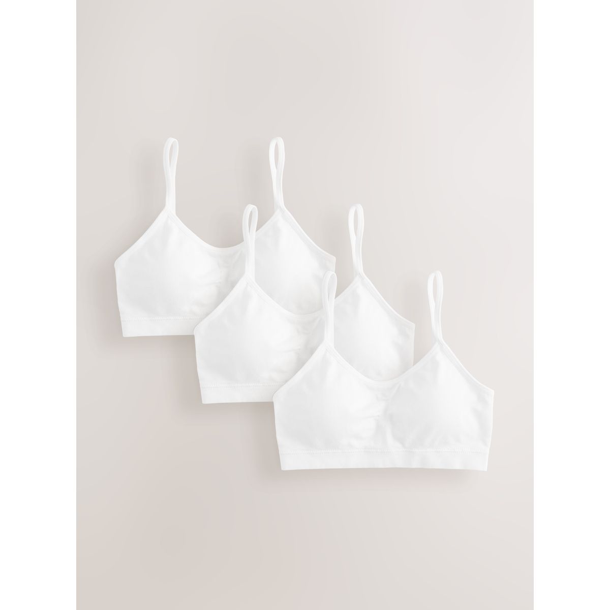Haut court à bretelles avec bonnets, lot de 3 blanc, NEXT