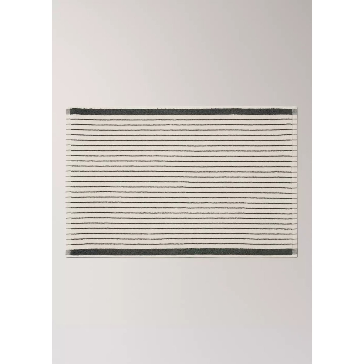 Tapis de bain rayé 100 % coton bleu pétrole, MANGO HOME