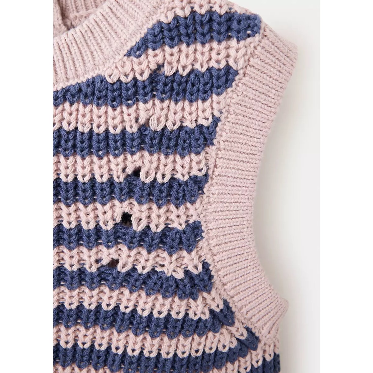 Gilet maille rayures violet clair/pastel, MANGO BABY