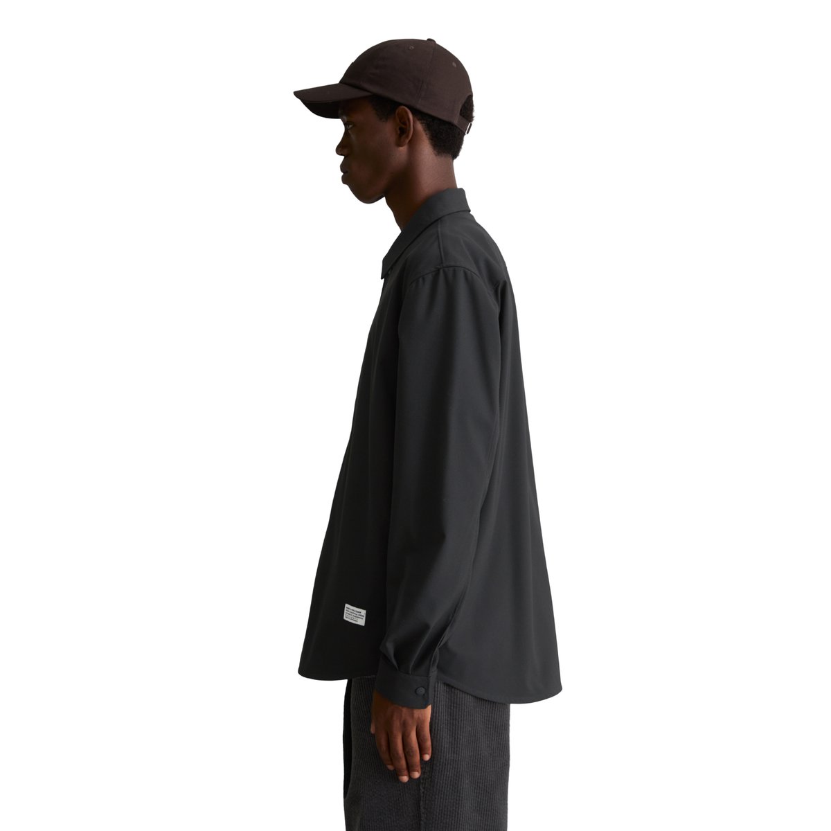 Surchemise coupe classique en mélange de coton bio, aspect laine noir, MARC O’POLO DENIM
